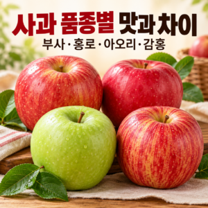 사과 품종별 맛과 차이: 부사·홍로·아오리·감홍 비교 썸네일